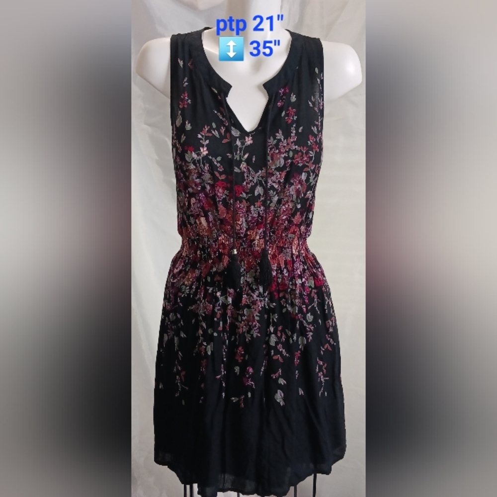 Maurices Black and Burgundy Floral Maxi Dress